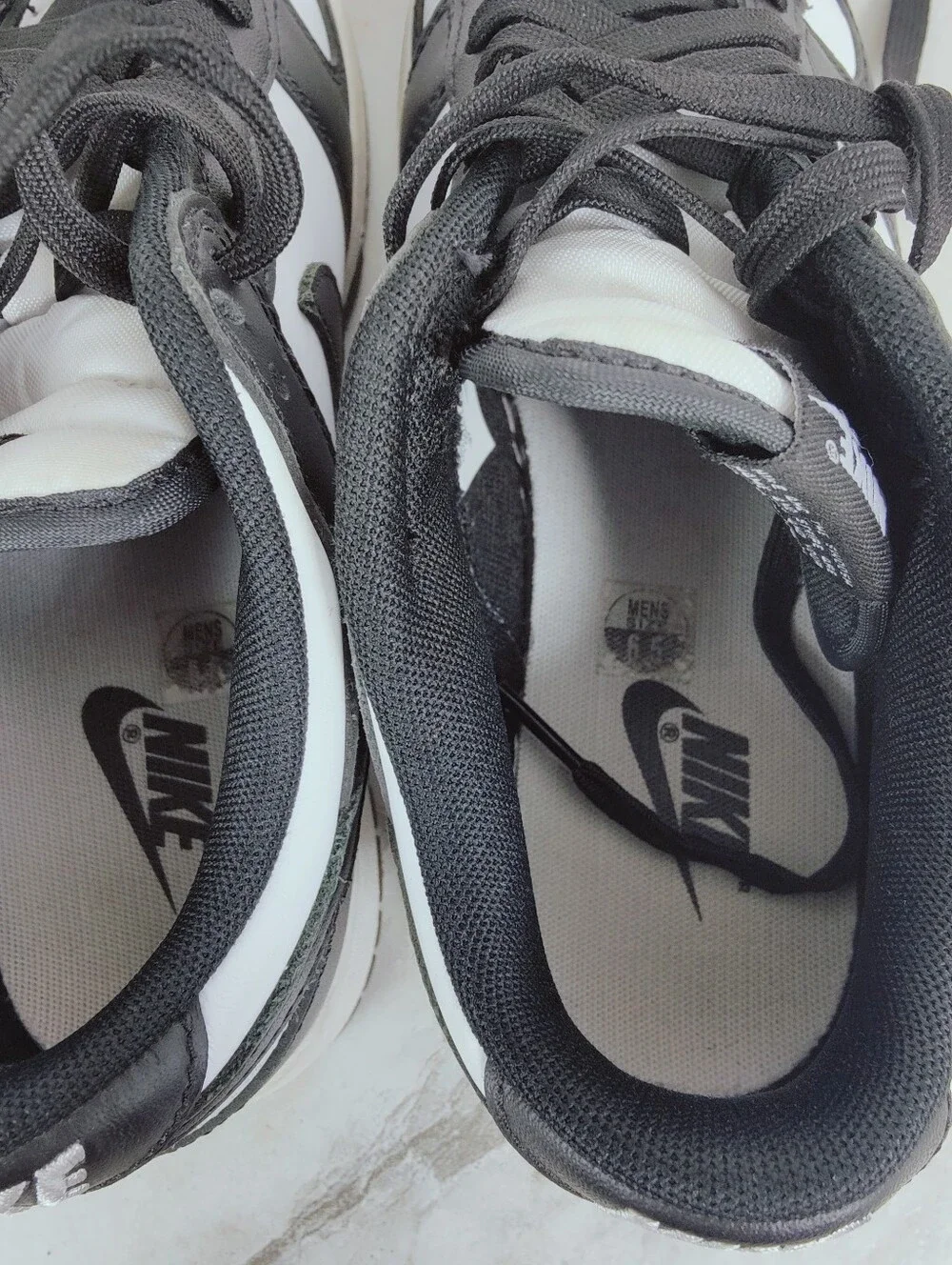 Nike Men's Dunk Low Retro 'Panda' Sneakers, Black White, Sz 6.5